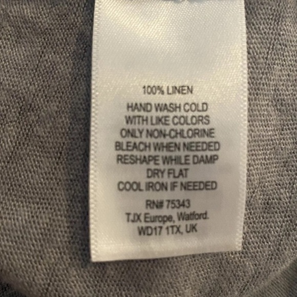Cynthia Rowley Gray Linen Tie Waist Tank Dress Pockets Womens Size Large (638) - Picture 5 of 6